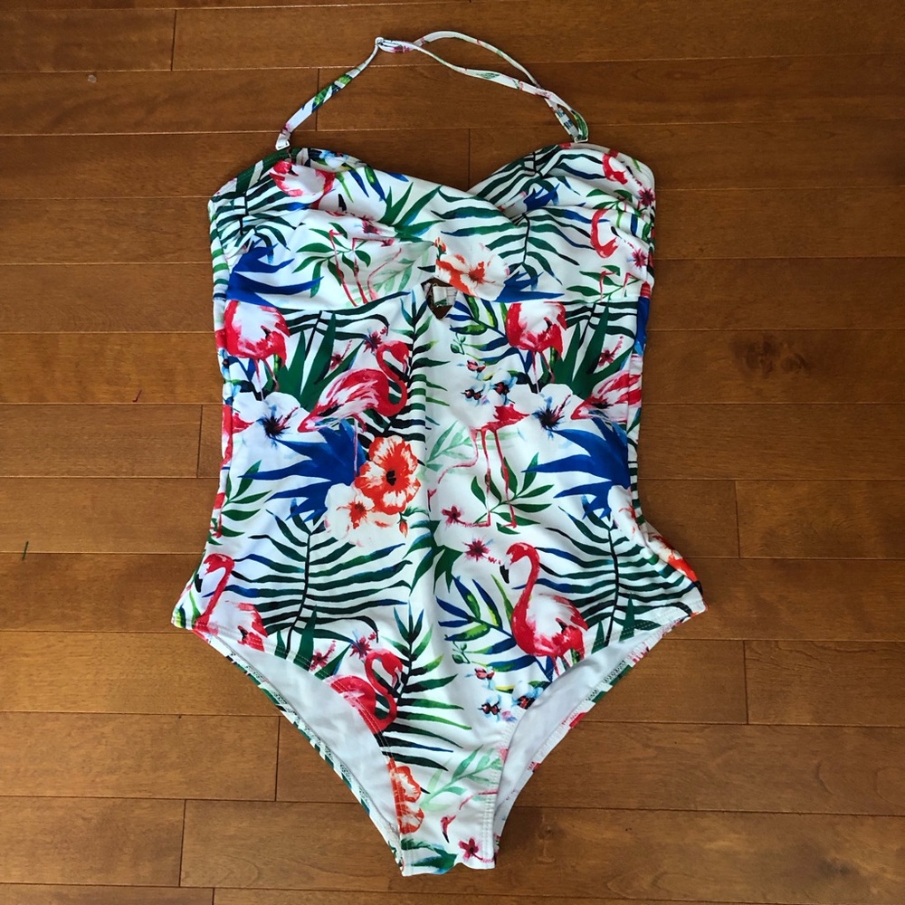 NWOT - Tropical Print One Piece Bathing Suit